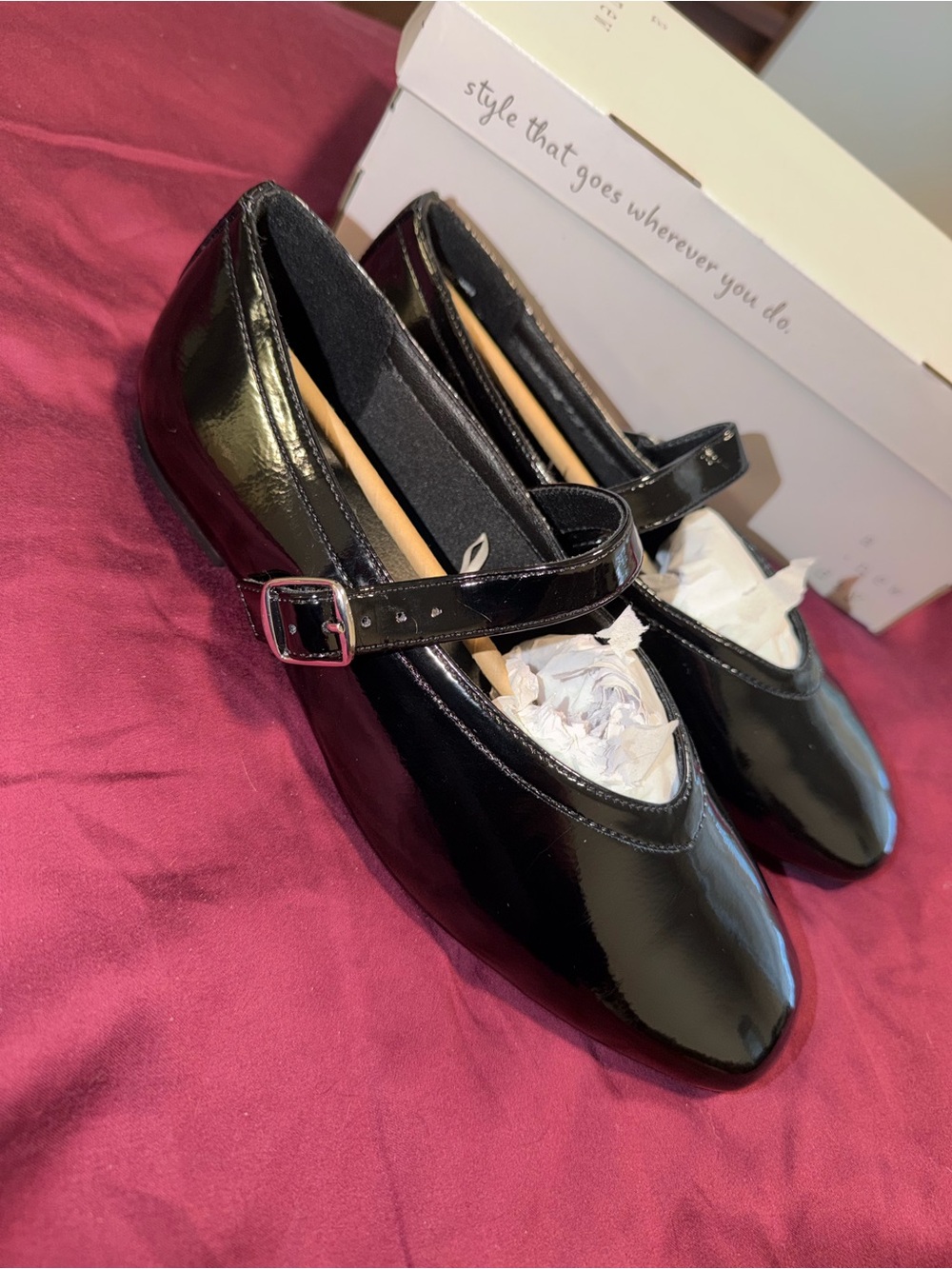 Black Patent Mary Jane Flats